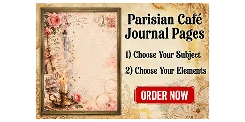 Parisian Cafe Journal Pages generated by chatgpt-image