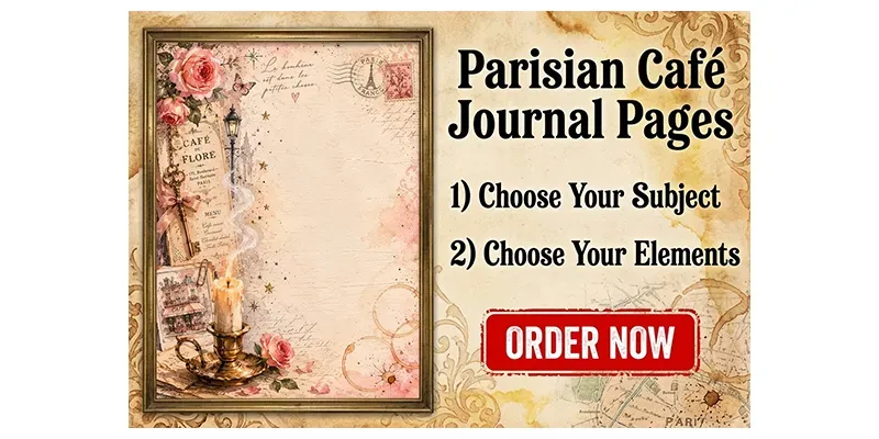 Parisian Cafe Journal Pages generated by undefined