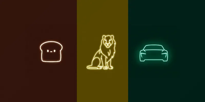 Neon Pictogram Silhouettes generated by undefined