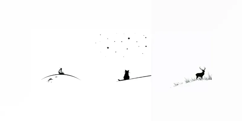 Minimal Black White Scenes generated by undefined