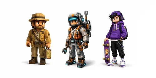 Premium Voxel Character Creator Blockies generated by chatgpt-image