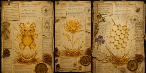 Honey Nectar Splash Junk Journal Pages generated by chatgpt-image