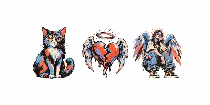 Grainy Urban Angel Icons