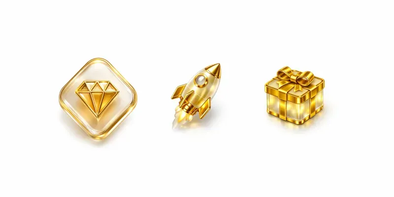 Luxury 3D Glass Gold Icon Generator generated by undefined