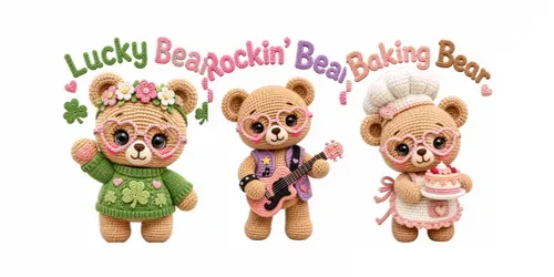 Kawaii Crochet Bear Character Generator generated by chatgpt-image