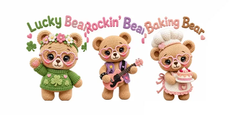 Kawaii Crochet Bear Character Generator generated by undefined