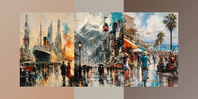 Expressive Urban Paintscape Posters generated by undefined