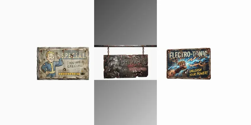 Apocalyptic Game Ad Signs generated by undefined