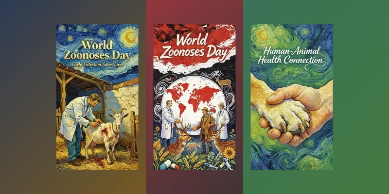 World Zoonoses Day Van Gogh Style Art generated by undefined