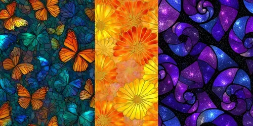 Stained Glass Seamless Patterns generated by midjourney