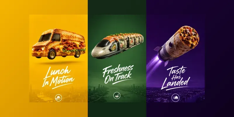 Conceptual Food Delivery Print Ads generated by undefined