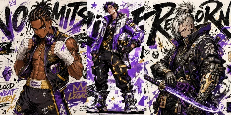 Anime Graffiti Character Posters generated by undefined