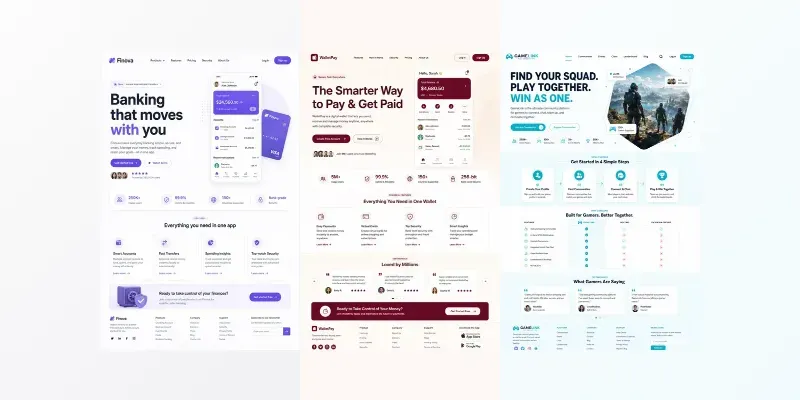 Modern Landing Page UI Designs generated by undefined