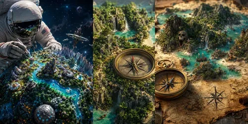 Miniature Travel Map Worlds generated by chatgpt-image