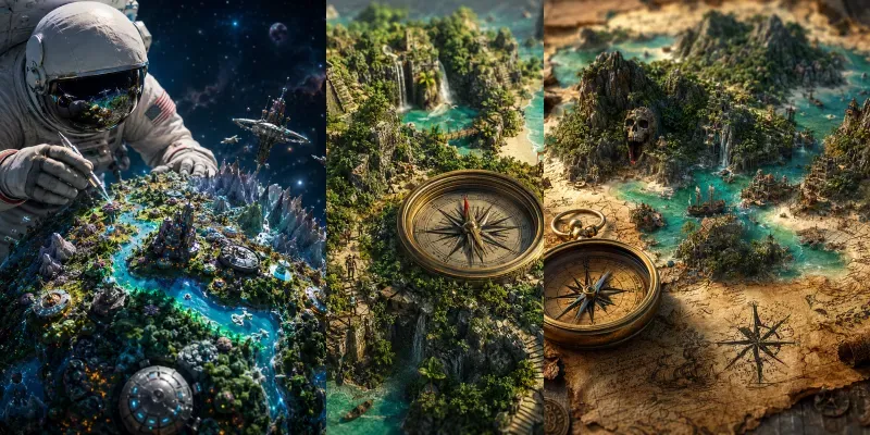 Miniature Travel Map Worlds generated by undefined