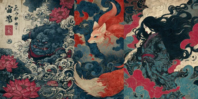 Hokusai Ukiyoe Japanese Art Style Prints generated by undefined