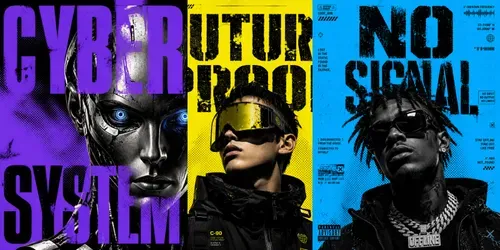 Distorted Magazine Stencil Posters generated by chatgpt-image