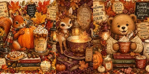 Cozy Autumn Coffee Collages generated by chatgpt-image