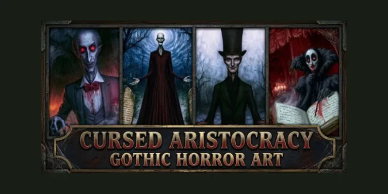 Cursed Aristocracy Gothic Horror Art generated by undefined