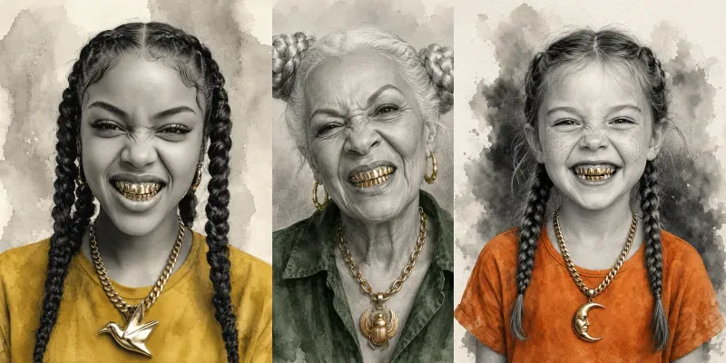 Selective Gold Character Portraits generated by undefined