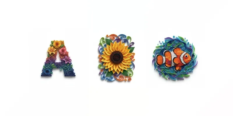 3D Paper Quilling Art Illustrations generated by undefined