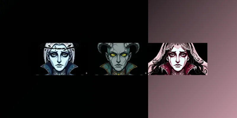 Gothic Retro Pixel Art Portraits generated by undefined