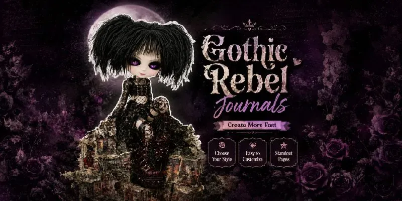 Cute Gothic Rebellion Junk Journals generated by undefined