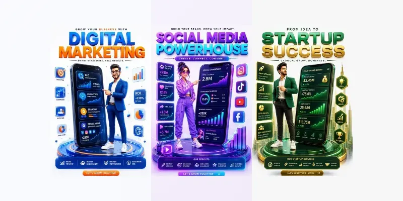 Futuristic Marketing Promo Posters generated by undefined