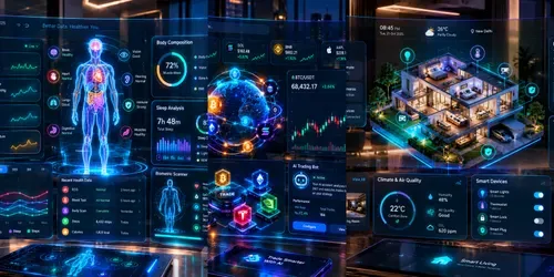 3D Spatial UI Futuristic Dashboards generated by chatgpt-image