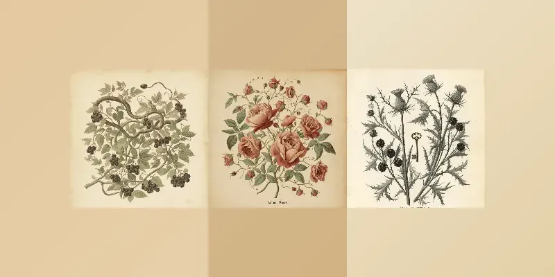 Enchanted Gothic Botanical Illustrations generated by undefined