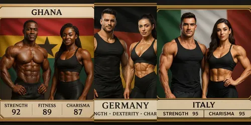 Bodybuilder Couple Game Cards generated by chatgpt-image