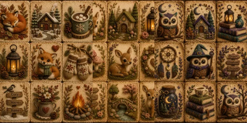 3D Needle Felted Junk Journal Kits generated by undefined