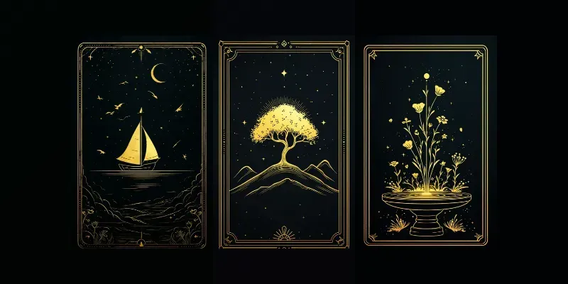 Elegant Gold Framed Night Scenes generated by undefined