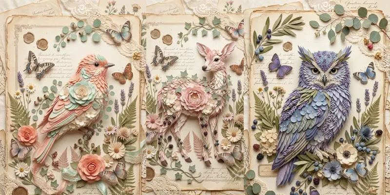 Floral 3D Animal Characters generated by undefined