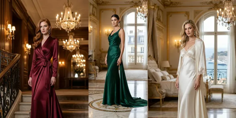 Luxury Silk Satin Apparel Portraits generated by undefined