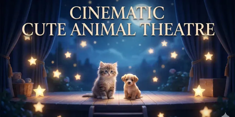 Cinematic Cute Animal Theatres generated by undefined