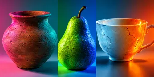 Surreal Neon Object Portraits generated by chatgpt-image