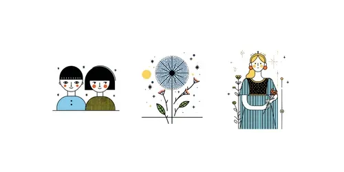 Scandinavian Minimal Folk Illustrations generated by midjourney