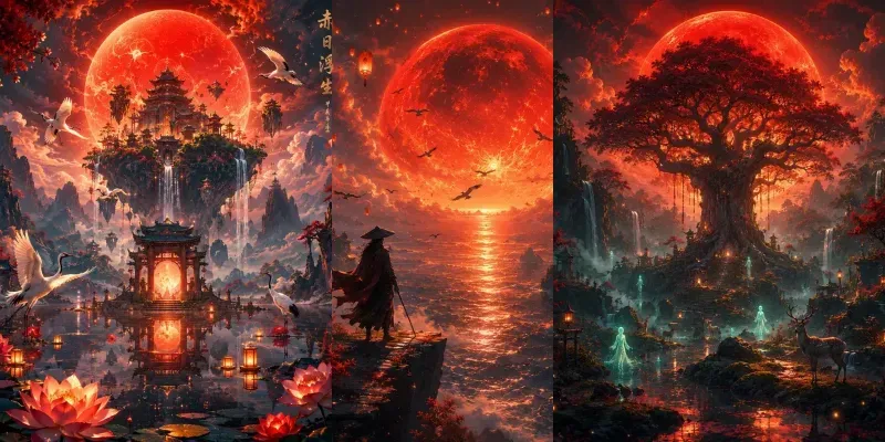 Mystical Red Sun Worlds Generator generated by undefined