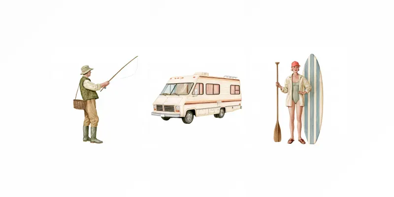 Cozy Camping Watercolor Cliparts generated by undefined