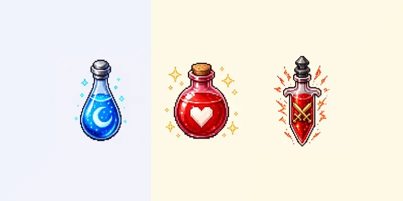 16bit Consumable Potion Icons generated by undefined