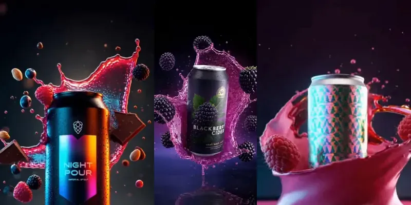 Cinematic Beverage Can Splash Videos generated by undefined