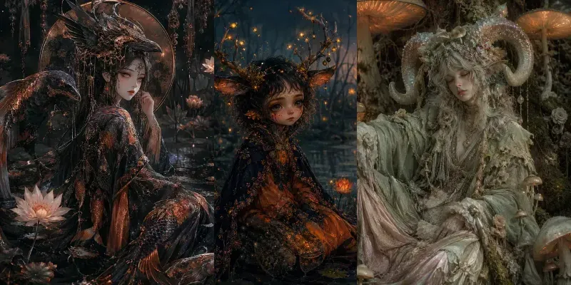 Whimsical Gothic Creatures generated by undefined