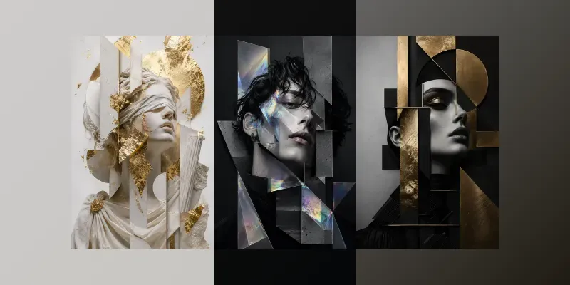 Avantgarde Geometric Mixedmedia Art generated by undefined