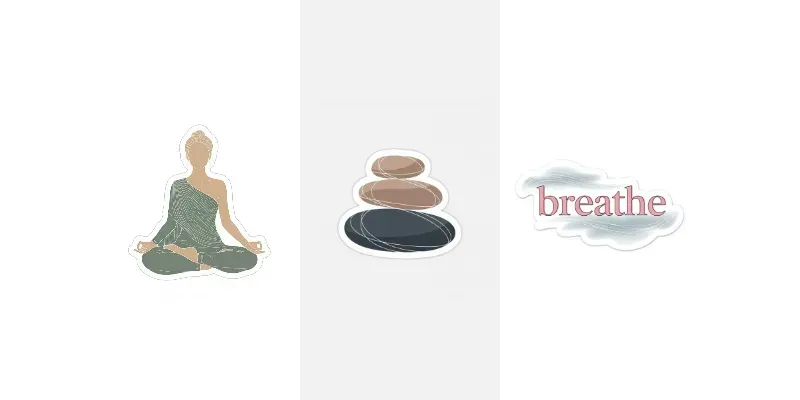 Serene Yoga Mindfulness Stickers generated by undefined