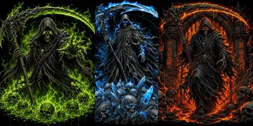 Neon Grim Reaper Tshirt Design Collections generated by chatgpt-image