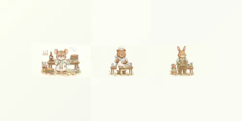 Cute Animal Profession Illustrations generated by gemini-image