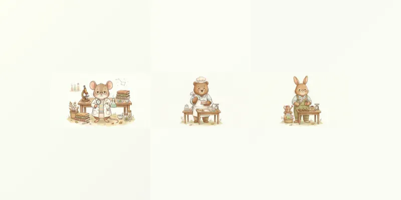 Cute Animal Profession Illustrations generated by undefined