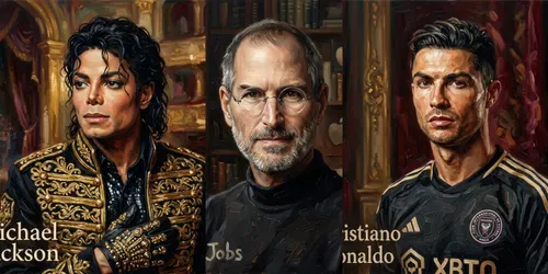 Legends In Oil Portraits generated by gemini-image