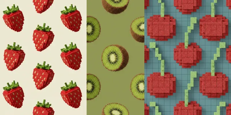 Tactile Voxel Seamless Patterns generated by undefined